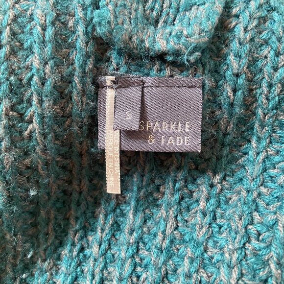 Urban Outfitters Sparkle & Fade Dark Teal Chunky Knit Oversized Sweater Size S - Picture 7 of 8